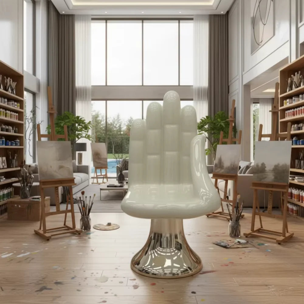Modern Creative Fiberglass Hand-Shaped Art Design Chair
