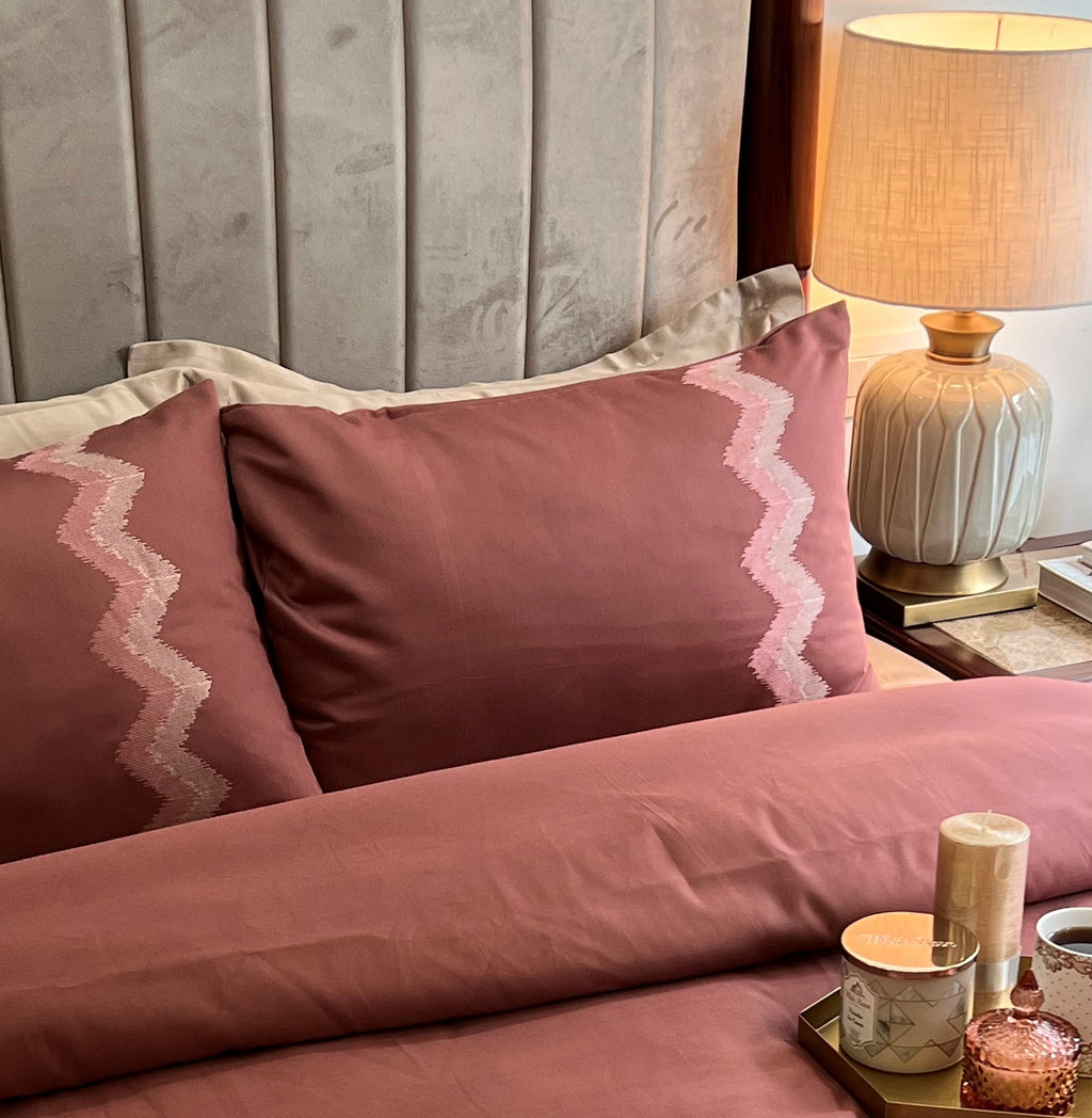 Crest Blush 1000TC Cotton Rich Syona Bedsheet Set (5 pc Set)