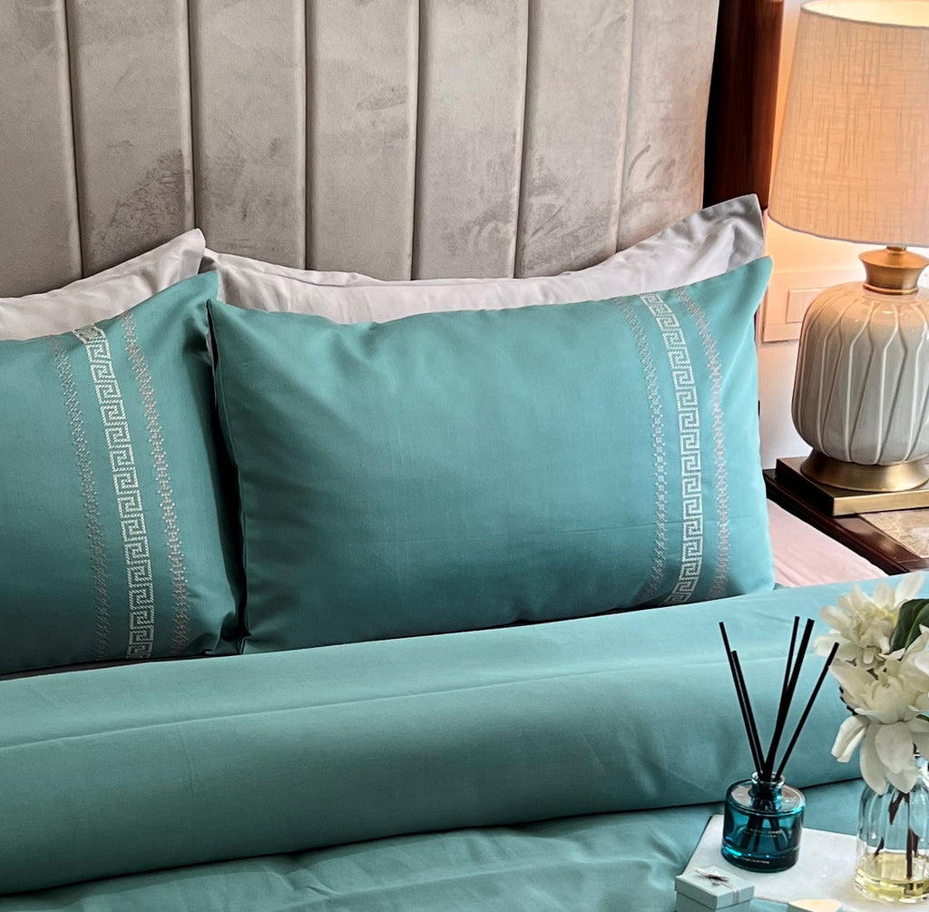 Lucas Turquoise 1000TC Cotton Rich Syona Bedsheet Set (5 pc Set)