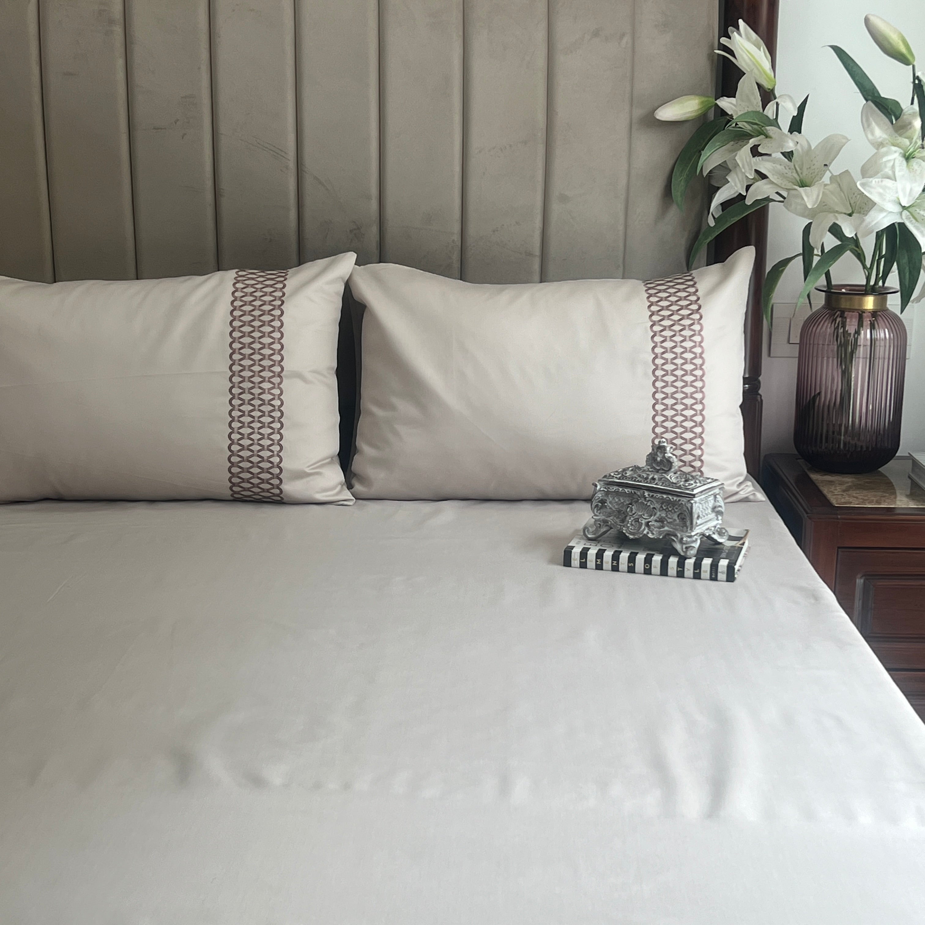 1000TC Cotton Rich Lisse Ivory Syona Bedsheet Set