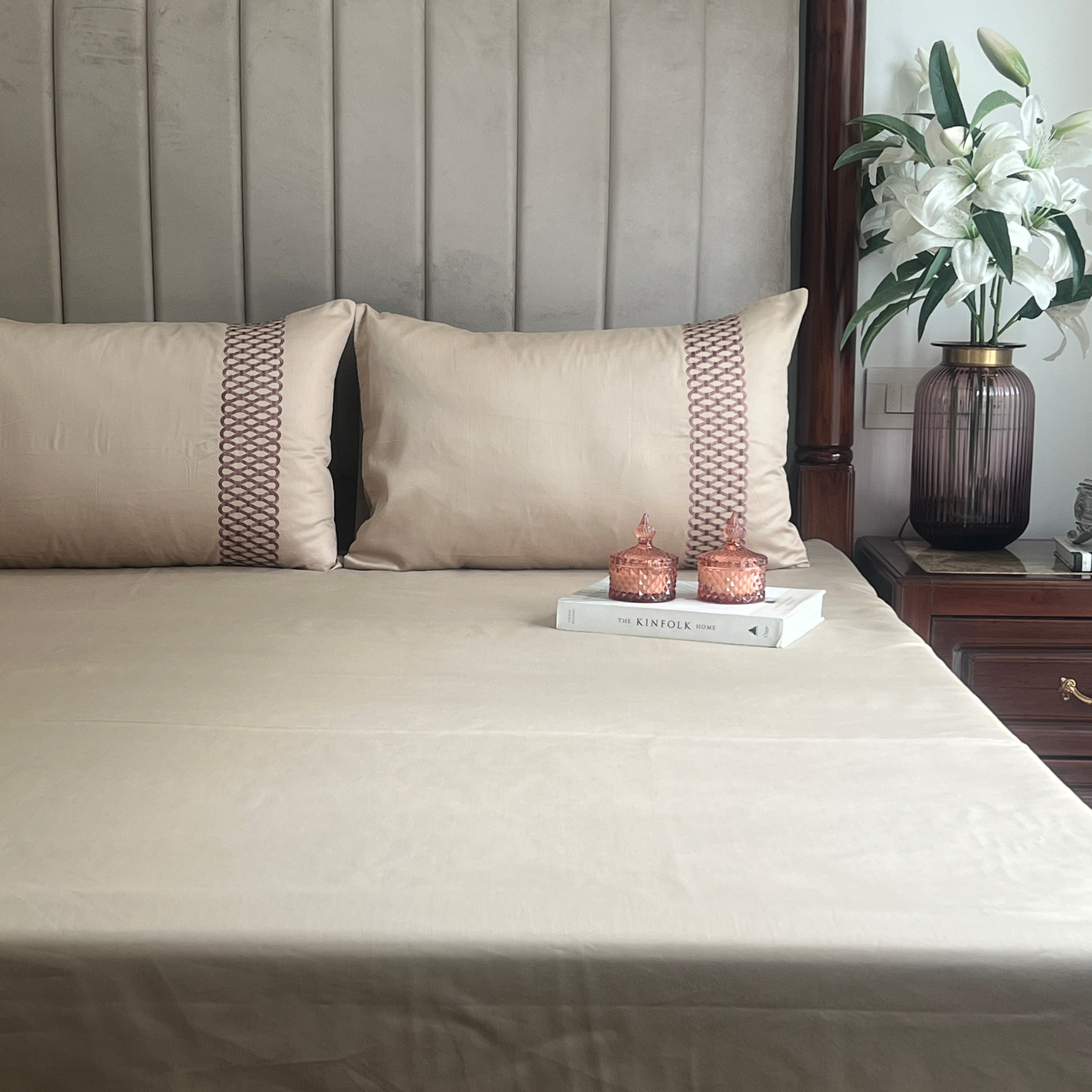 1000TC Cotton Rich Lisse Sand Syona Bedsheet Set